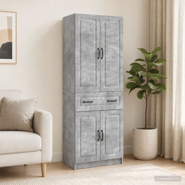 Комплект шкафове 2 pcs Бетонно сиво Инженерна дървесина