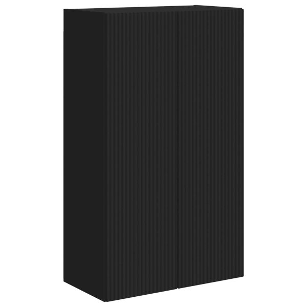 TV стенен шкаф Черно 59,5 x 31 x 100 см Инженерно дърво