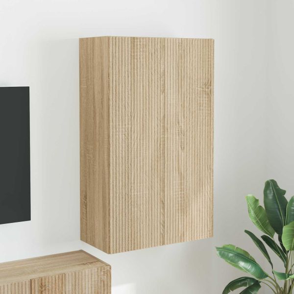 TV стенен шкаф 59,5 x 31 x 100 см Сонома дъб