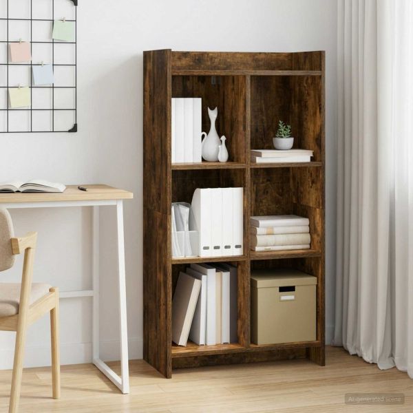 Библиотека Опушен дъб 59 x 30 x 111 см Инженерна дървесина