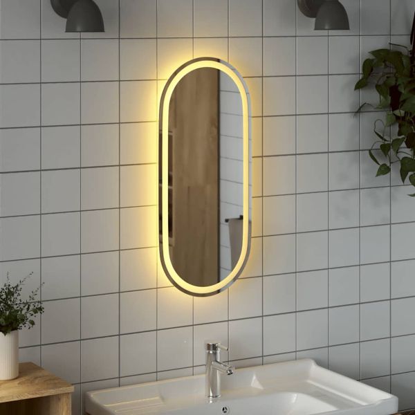 LED огледало за баня, 80x35 см, овално