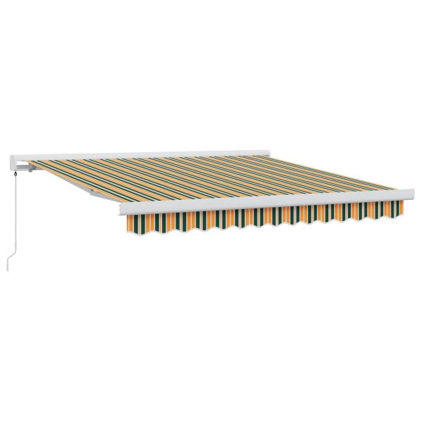 Прибираща се тента Зелен и жълт 300 x 250 cm Платно и алуминий