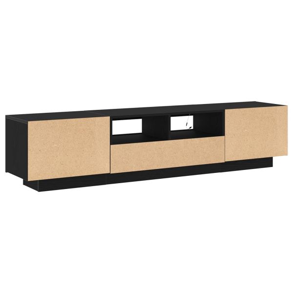 Комплект ТВ шкаф 2 бр. Черно Инженерна дървесина