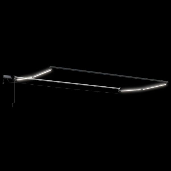 Ръчен изтеглящ сенник с LED светлини 4,5 × 3 m