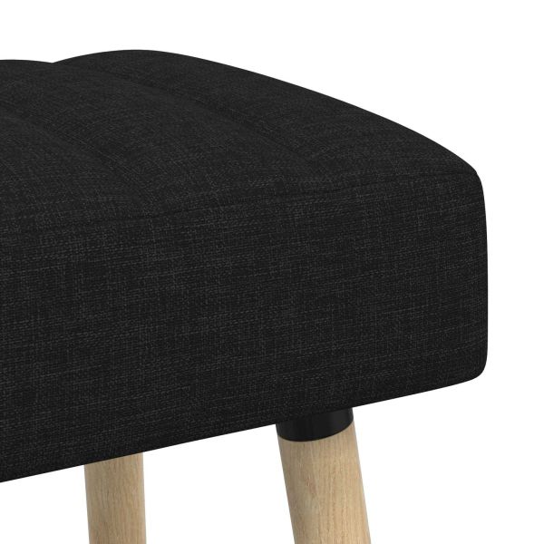 Пейка с канали Черно 110 x 40 x 46 cm Текстил