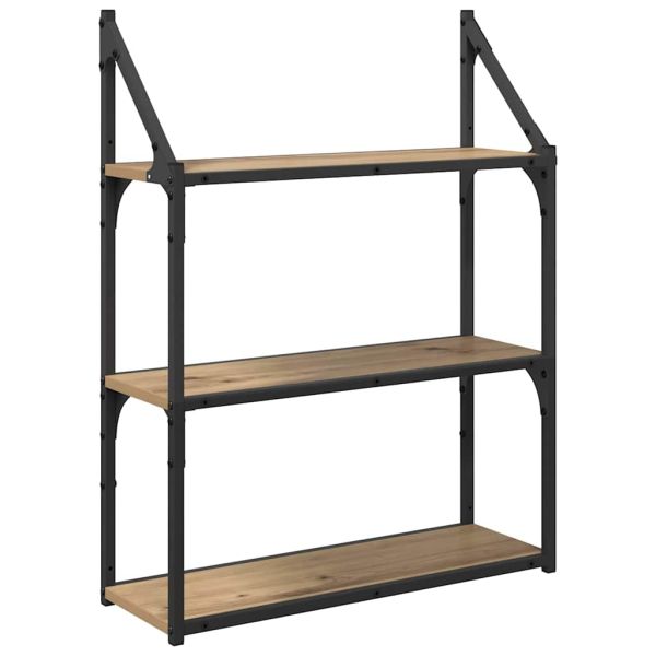 Стенен рафт Монтиране на стена Дъб 60 x 21 x 78,5 cm