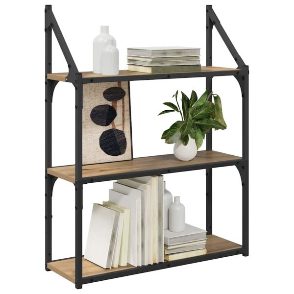 Стенен рафт Монтиране на стена Дъб 60 x 21 x 78,5 cm