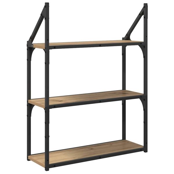 Стенен рафт Монтиране на стена Дъб 60 x 21 x 78,5 cm
