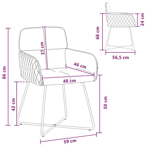 Обедени столове 4 бр. Кадифе Тюркоаз 59 x 56,5 x 86 см