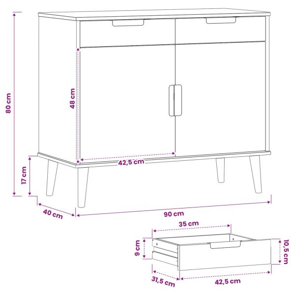 Служебен шкаф MOLDE Карамел 90 x 40 x 80 см