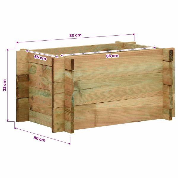 Вдигнато легло за зеленчуци Зелено 80 x 80 x 32 см