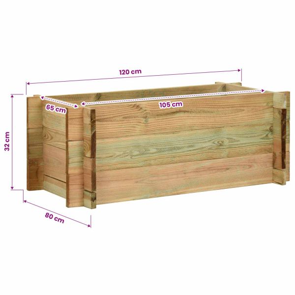 Вдигнато легло за зеленчуци Зелено 120 x 80 x 32 см