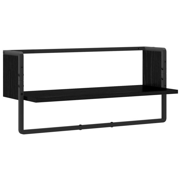 Стенен рафт Монтиране на стена Черен дъб 65 x 25 x 30 cm