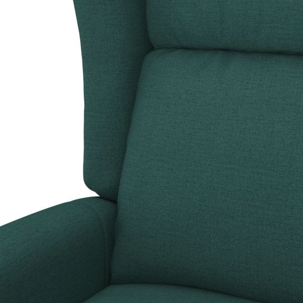 Wingback електрически реклайнер стол, тъмнозелена, текстил