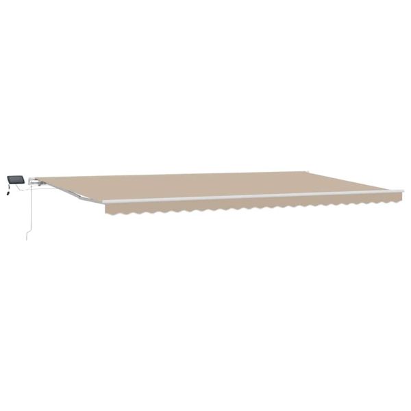 Прибираща се тента Бежово 600 × 350 cm Тъкан и алуминий