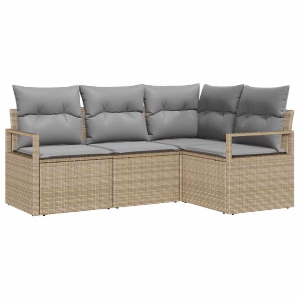 Комплект дивани 4 pcs Бежово полиратан