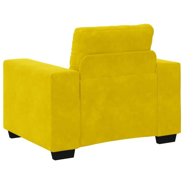 Комплект дивани 3 бр. Жълто Кадифе