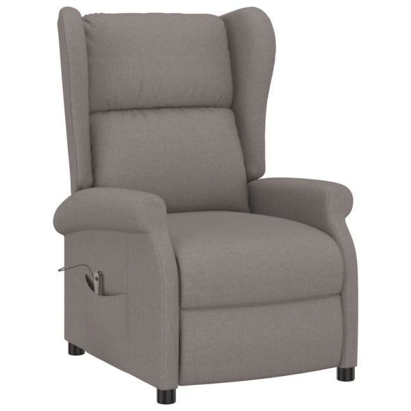 Wingback електрически реклайнер стол, таупе, текстил