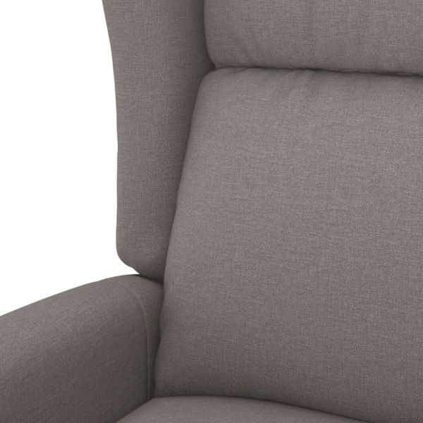 Wingback електрически реклайнер стол, таупе, текстил