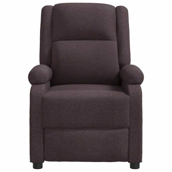 Wingback масажен стол, тъмнокафяв, текстил