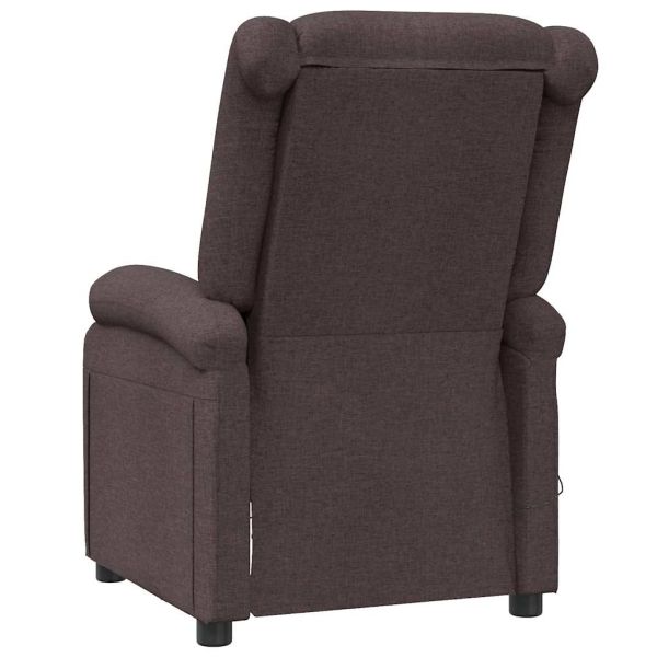 Wingback масажен стол, тъмнокафяв, текстил