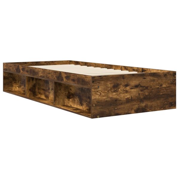 Леглово рамо с хранилище с рафт Опушен дъб 80 x 200 cm