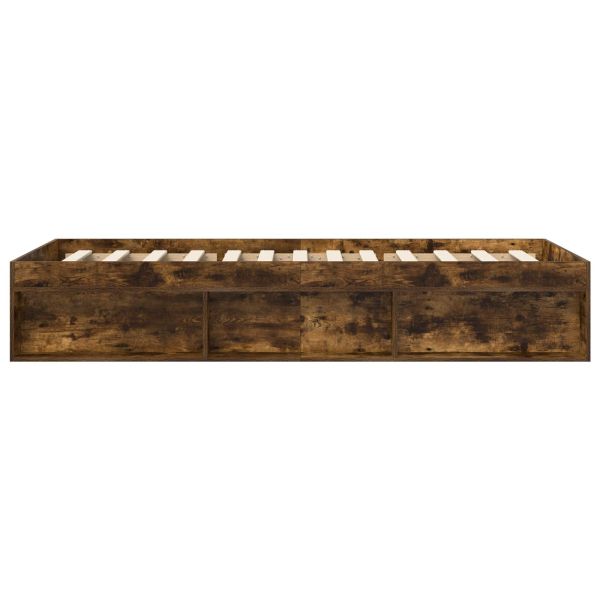 Леглово рамо с хранилище с рафт Опушен дъб 80 x 200 cm