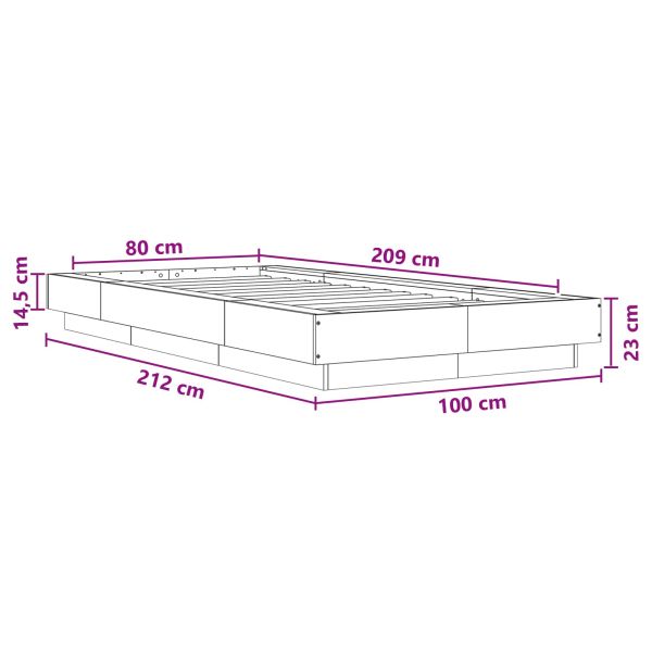 Подматрачно легло Опушен дъб 80 x 210 cm Инженерна дървесина