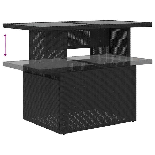Градински Софа Комплект 7 бр. 6-Брой места Черен и син