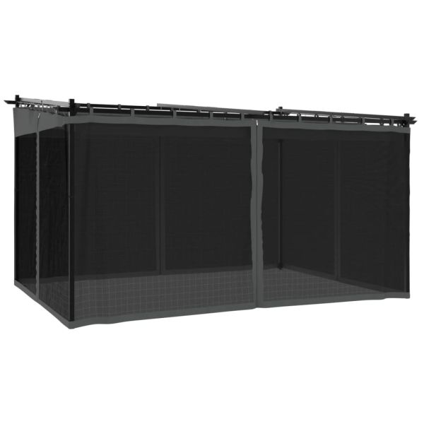 Беседка с мрежести стени, антрацит, 4x3 м, стомана