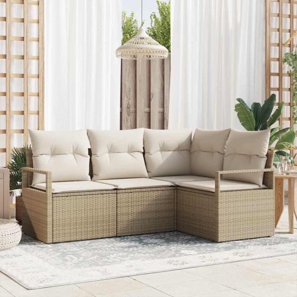 Комплект дивани 4 pcs Бежово полиратан