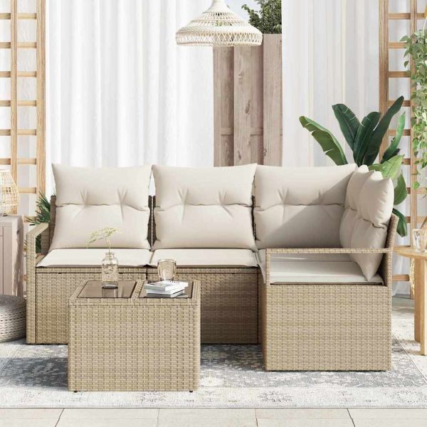 Комплект дивани 5 pcs Бежово полиратан