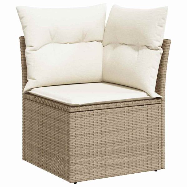 Градински Софа Комплект 8 бр. Бежово полиратан