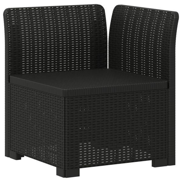 Диван за градина 6-местен с ратанов вид ПП Антрацит