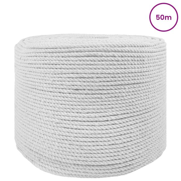 Памучен канап 4 mm 50 m Бяло 100% Памук