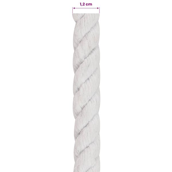 Памучен канап 12 mm 250 m Бяло 100% Памук