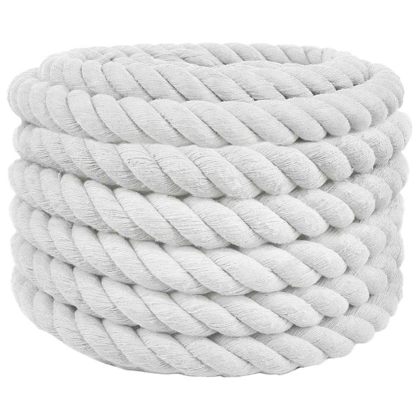 Памучен канап 36 mm 5 m Бяло 100% Памук
