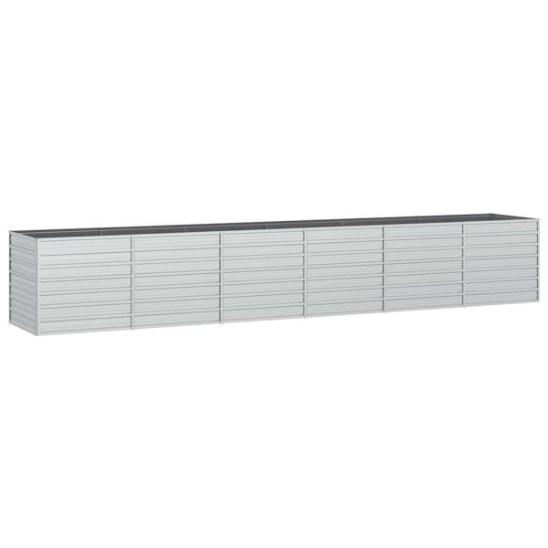Повдигната градинска леха, 480x80x77 см, стомана, сребриста