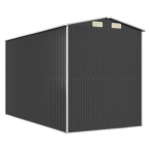 Градинска барака антрацит 192x357x223 см поцинкована стомана
