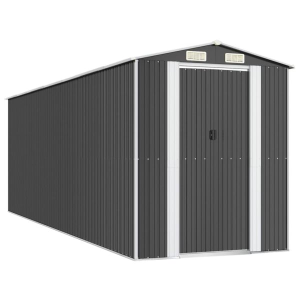Градинска барака антрацит 192x606x223 см поцинкована стомана