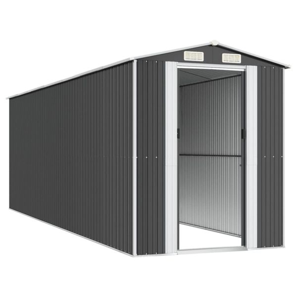 Градинска барака антрацит 192x606x223 см поцинкована стомана