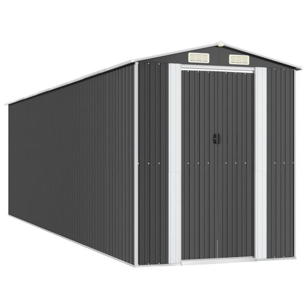 Градинска барака антрацит 192x689x223 см поцинкована стомана