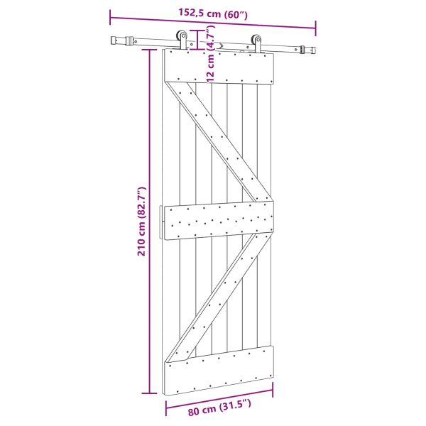 Преплъзваща се врата NARVIK 80 x 210 см (152,5 см)