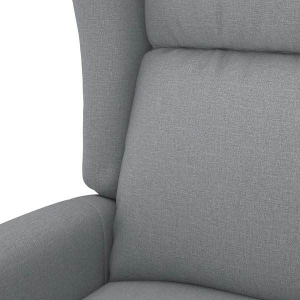 Wingback електрически реклайнер стол, светлосив, текстил
