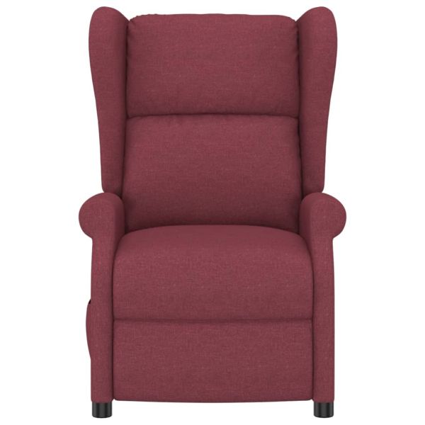 Wingback електрически реклайнер стол, виненочервен, текстил