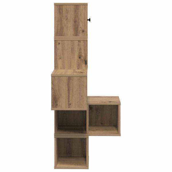 Стенен ъглов рафт Дъб артизан 48 x 48 x 120 см