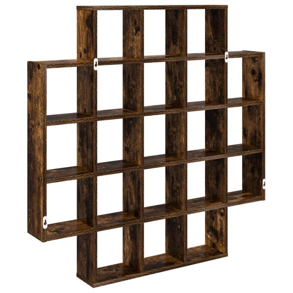 Стенен рафт Опушен дъб 100 x 13 x 100 см Инженерна дървесина