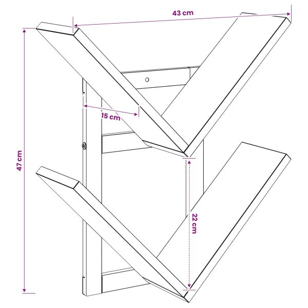 Плаваща стена 2 бр. Дъб сонома 43 x 15 x 47 см