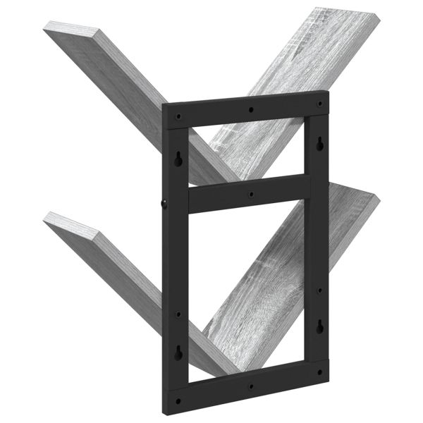 Плаваща стена 2 бр. Сив Сонома 43 x 15 x 47 см