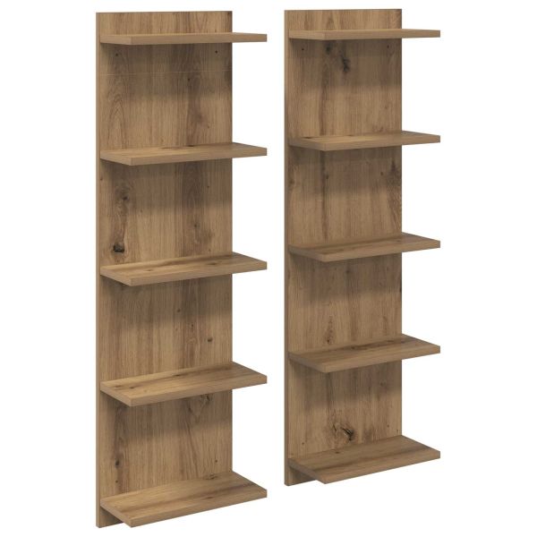 Стенен рафт 2 бр. Дъб артизан 30 x 15 x 100 см